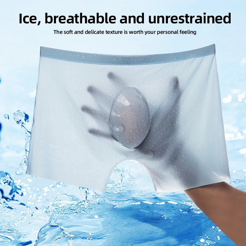 Multi Pack Underwear - 4Pcs/Lot Men Summer Ice Silk Boxers