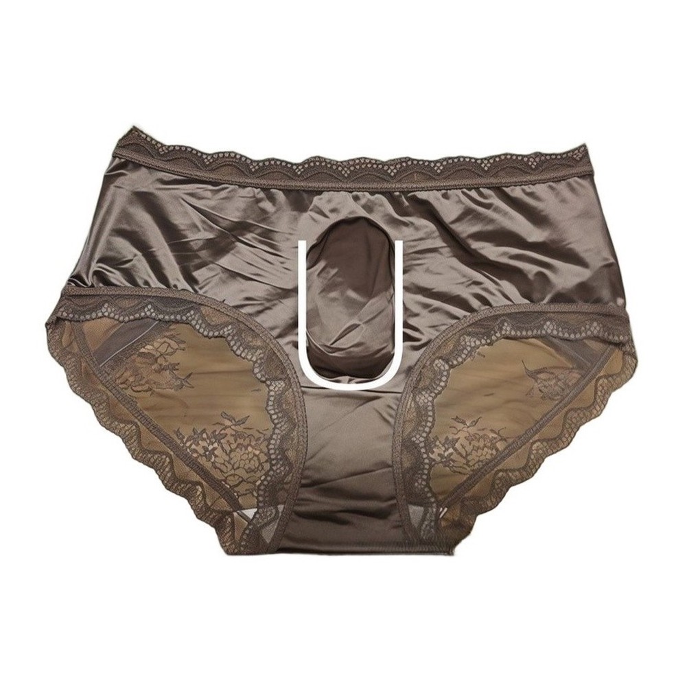 Men Satin Lace Seamless Ice Si - Pouch Boxer Pouch ulasan dan harga