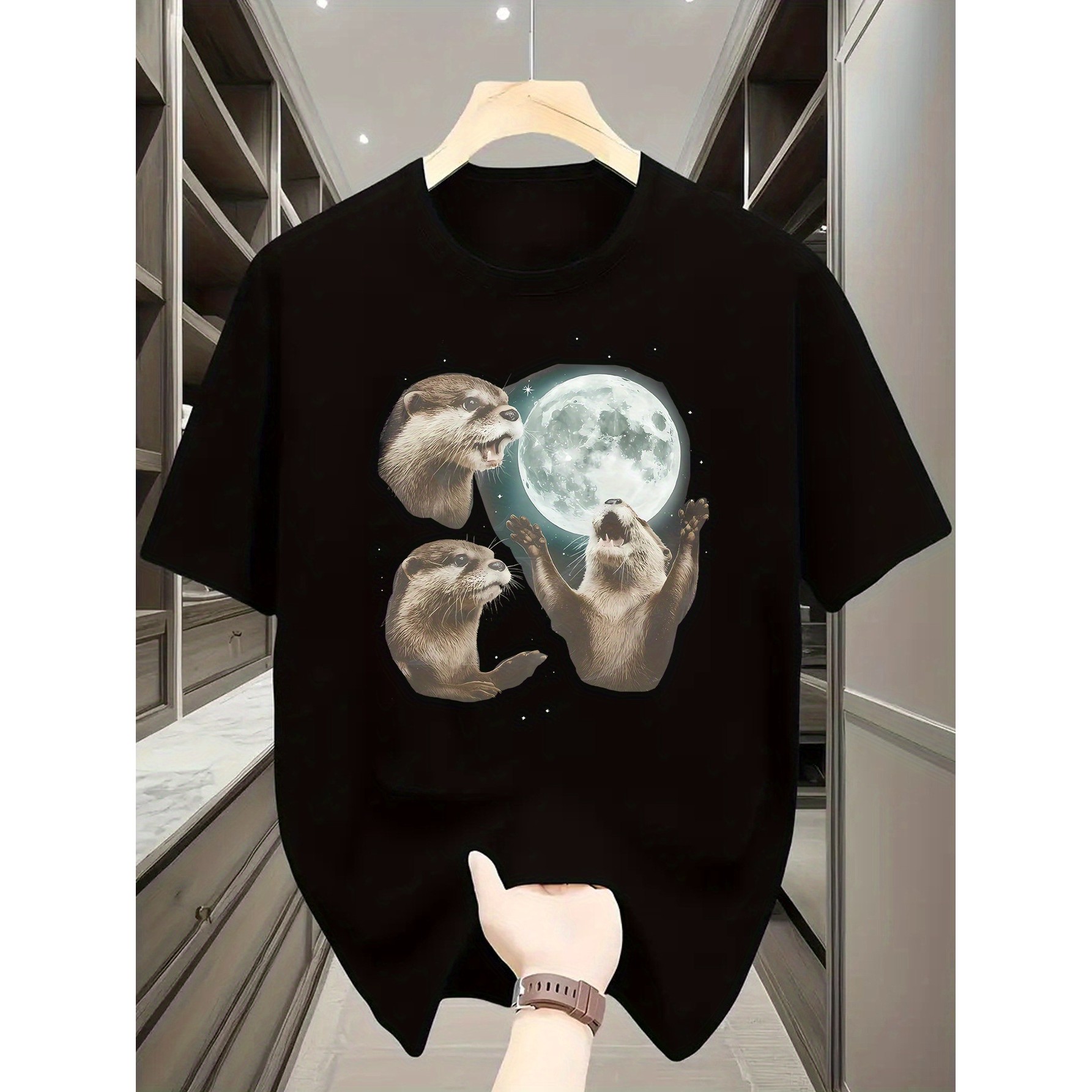 Playful Otters Under Moonlight - Undershirt Crew Neck ulasan dan harga