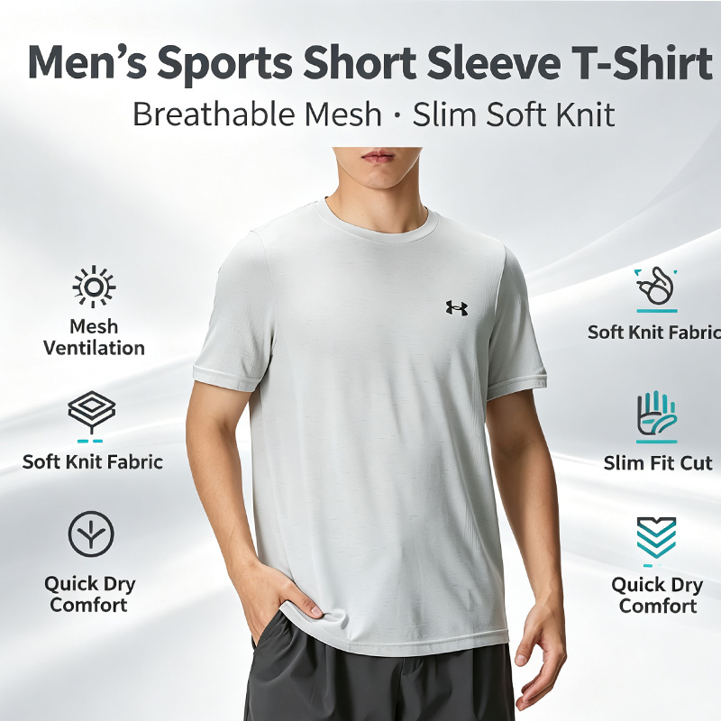 Under Armour Men Slim Fit Mesh - Undershirt Crew Neck ulasan dan harga