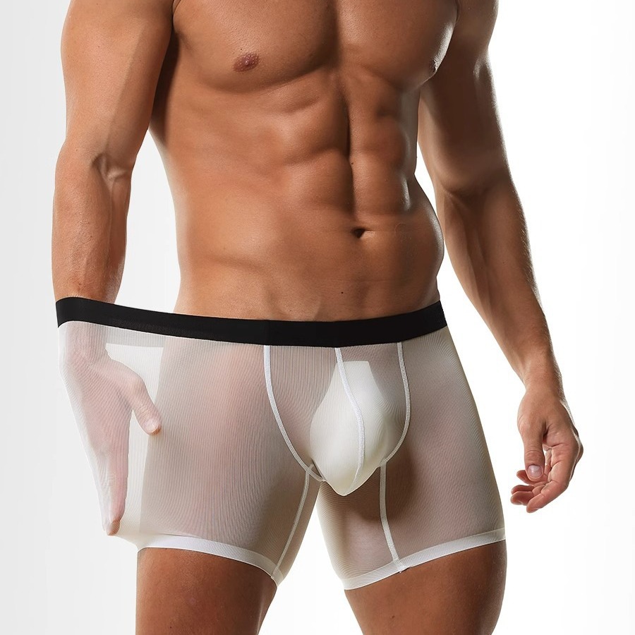 Mens Long Leg Boxer Shorts Ice - Long Leg Trunk Men ulasan dan harga