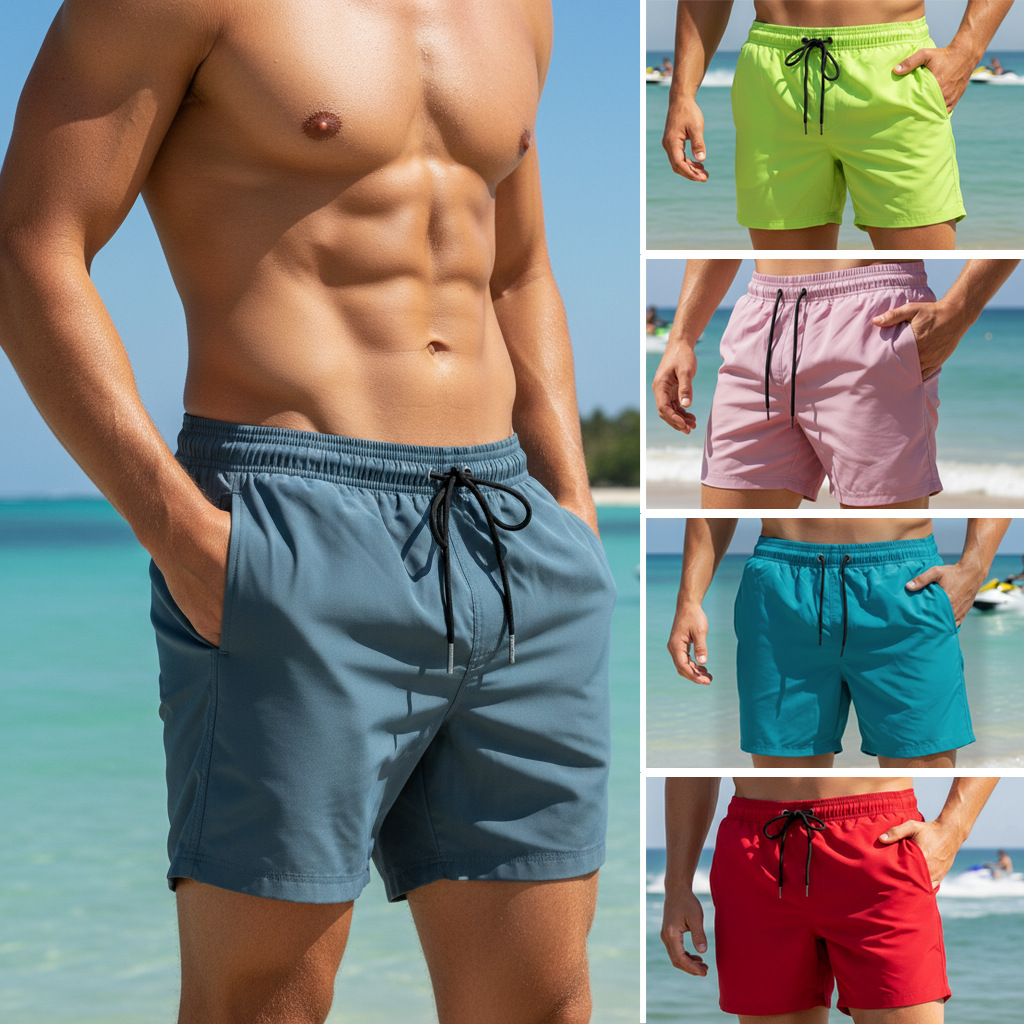 Summer Mens Plain Swim Shorts  - Trunk Breathable Men ulasan dan harga