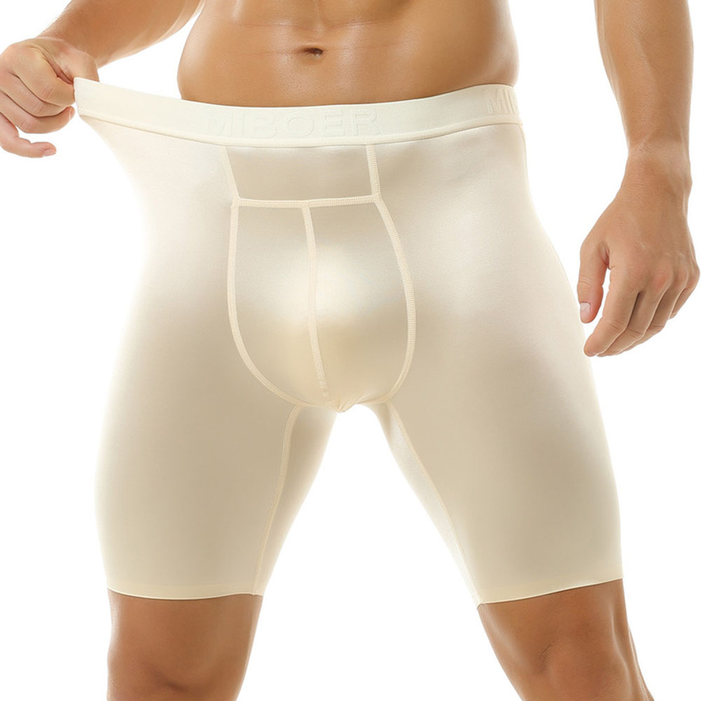 Men Ice Silk Glossy Long Leg B - Long Leg Trunk Men ulasan dan harga