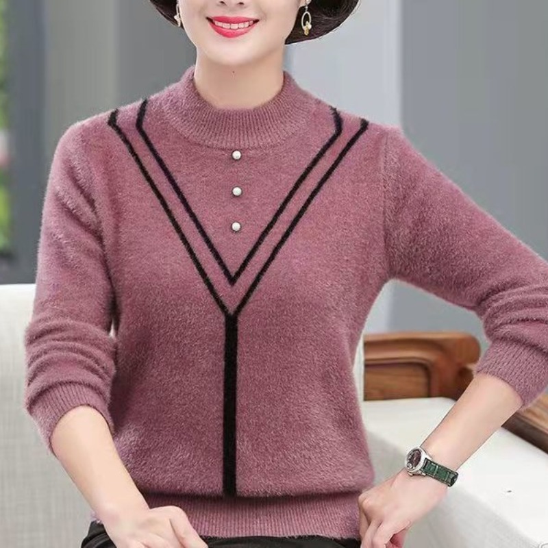 Women's Autumn Winter Solid Fl - Undershirt Crew Neck ulasan dan harga