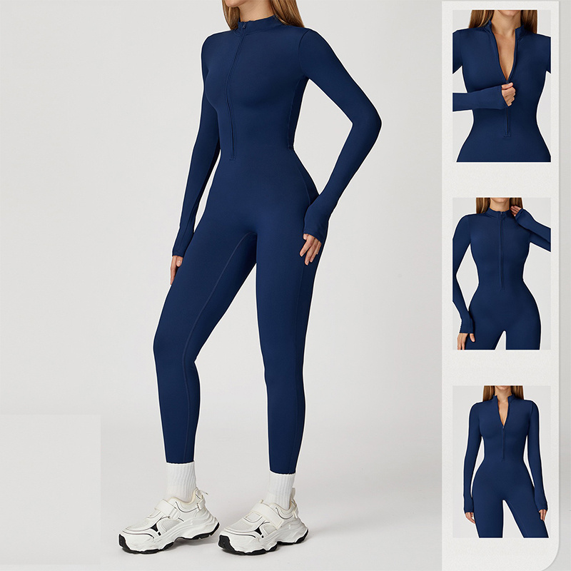 Aiithuug Workout Jumpsuit Zip  - Compression Long Pant ulasan dan harga